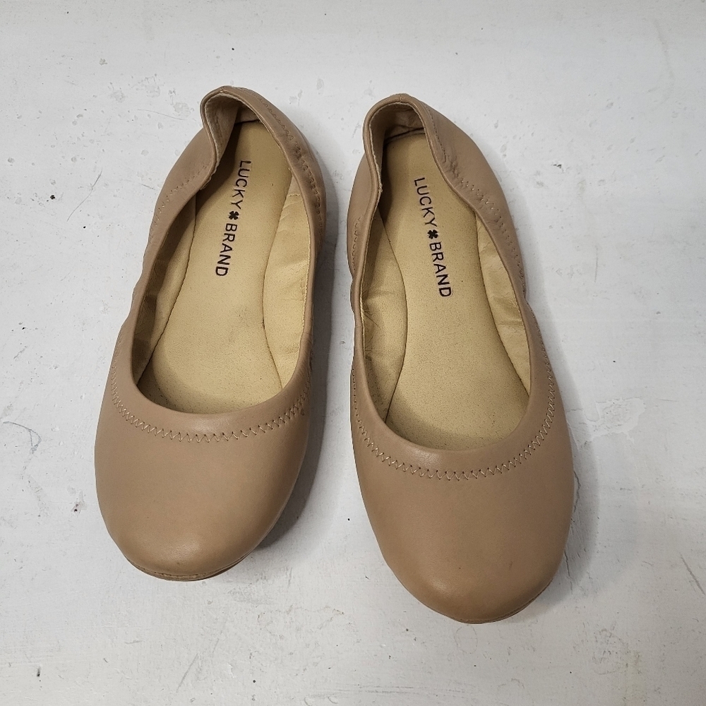 Lucky Brand Women's Emmie Ballet Nude Cream Flats  Size 6M